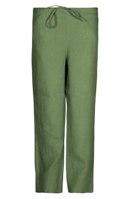 Bed Threads Linen Lounge Pants in Olive