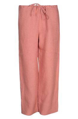 Bed Threads Linen Lounge Pants in Pink Clay