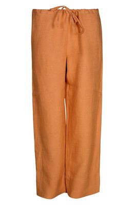 Bed Threads Linen Lounge Pants in Rust