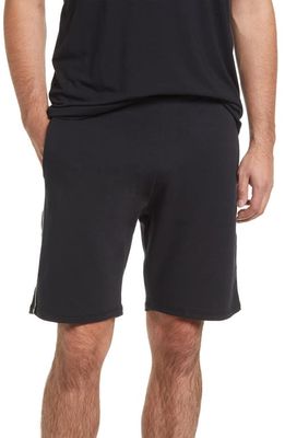 BEDFELLOW Men's Pajama Shorts in Black With Mint Piping
