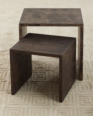 Bedford Burlwood Nesting Tables, Set of 2