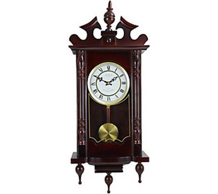 Bedford Clock 31" Cherry Oak Finish Chiming Wal l Clock