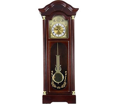 Bedford Clock 33" Antiqued Cherry Oak Finish Wa ll Clock/Chime