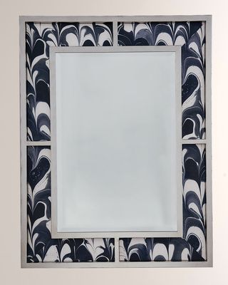Bedford Mirror with Black Orchid Fabric