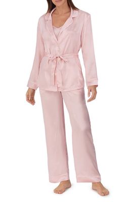 BedHead Pajamas 3-Piece Silk Pajamas in Ice Pink