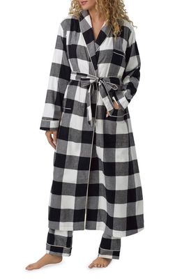 BedHead Pajamas Buffalo Check Flannel Robe in Antique Check
