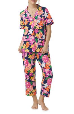 BedHead Pajamas Floral Print Crop Pajamas in Greenhouse Floral