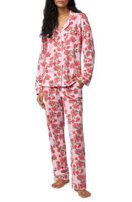 BedHead Pajamas Floral Print Organic Cotton Jersey Pajamas in Sweet Hibiscus