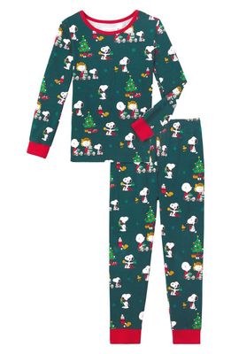 BedHead Pajamas Kids' Fitted Two-Piece Pajamas in Snoopy Cocoa And Cookies