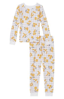 BedHead Pajamas Kids' Fitted Two-Piece Stretch Organic Cotton Pajamas in Pasta Brava