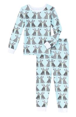 BedHead Pajamas Kids' Print Fitted Organic Cotton Jersey Two-Piece Pajamas in Cozy Sweater