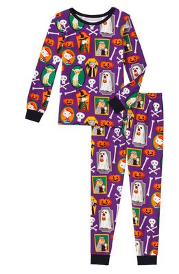 BedHead Pajamas Kids' Print Fitted Organic Cotton Jersey Two-Piece Pajamas in Trick Or Treat