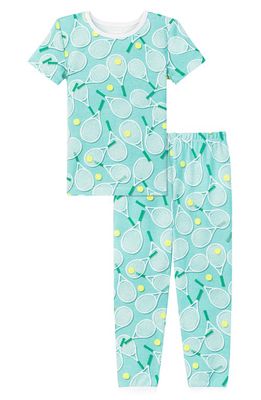 BedHead Pajamas Kids' Print Fitted Stretch Organic Cotton Two-Piece Pajamas in Tennis Club