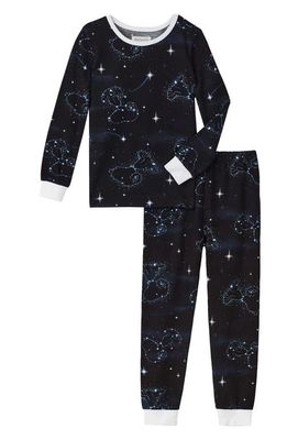 BedHead Pajamas Kids' x Peanuts Print Fitted Organic Cotton Jersey Two-Piece Pajamas in Celestial Snoopy