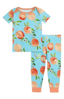 BedHead Pajamas Organic Cotton Blend Fitted Two-Piece Pajamas in Peach Blossom