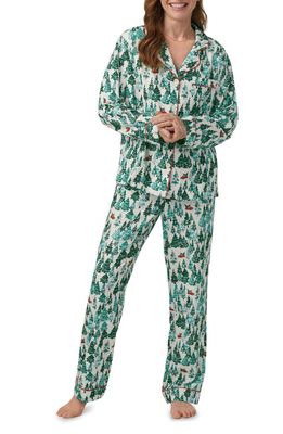 BedHead Pajamas Print Cotton Flannel Pajamas in Winter Forest