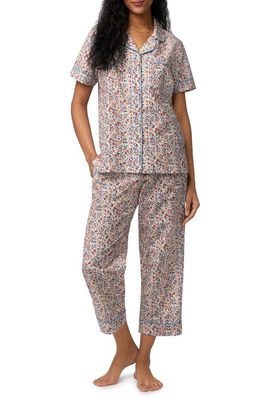 BedHead Pajamas Print Crop Cotton & Silk Pajamas in Country Meadow