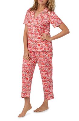 BedHead Pajamas Print Crop Cotton & Silk Pajamas in Prarie Dawn