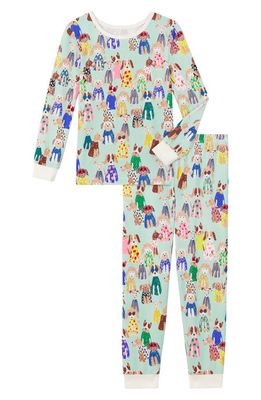 BedHead Pajamas Print Fitted Organic Cotton Two-Piece Pajamas in Fashion Hounds