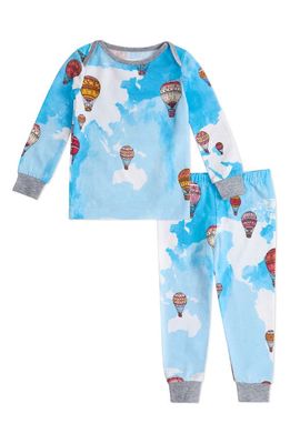 BedHead Pajamas Print Fitted Stretch Organic Cotton Two-Piece Pajamas in Take Flight