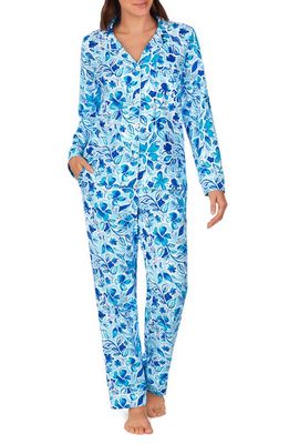 BedHead Pajamas Print Organic Cotton Jersey Crop Pajamas in Marine Meadows