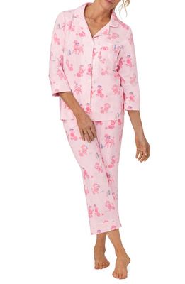 BedHead Pajamas Print Organic Cotton Jersey Crop Pajamas in Pampered Poodles