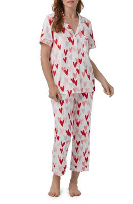 BedHead Pajamas Print Stretch Organic Cotton Crop Pajamas in Love Is All You Need
