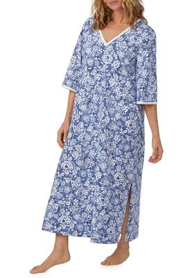 BedHead Pajamas Print Stretch Organic Cotton Jersey Nightgown in Autumn Eve