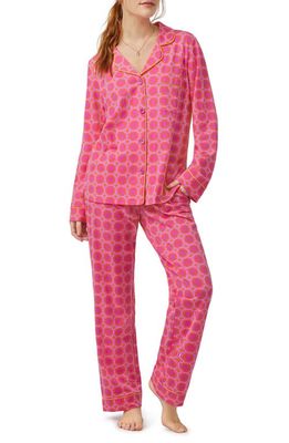BedHead Pajamas Print Stretch Organic Cotton Jersey Pajamas in Geo Hex