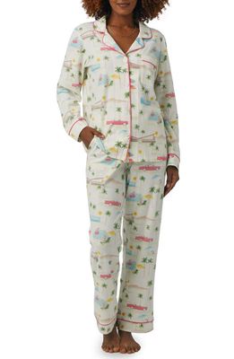 BedHead Pajamas Print Stretch Organic Cotton Jersey Pajamas in Welcome To Palm Springs