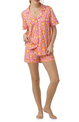 BedHead Pajamas Print Stretch Organic Cotton Jersey Short Pajamas in Flower Swirl