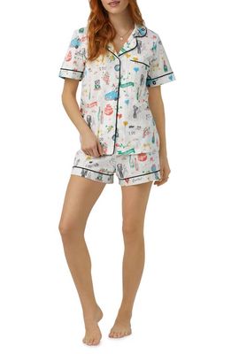 BedHead Pajamas Print Stretch Organic Cotton Jersey Short Pajamas in Just Married