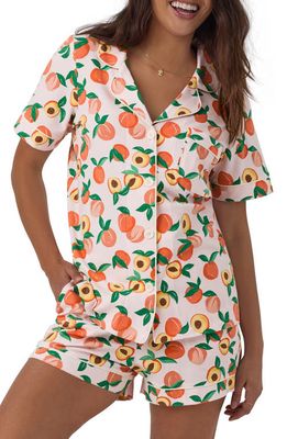 BedHead Pajamas Print Stretch Organic Cotton Jersey Short Pajamas in Peachy Keen