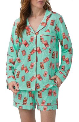 BedHead Pajamas Print Stretch Organic Cotton Jersey Short Pajamas in Perfect Match