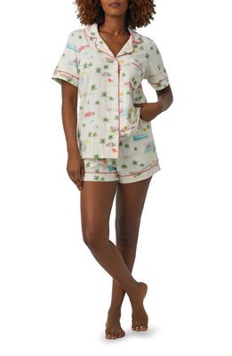 BedHead Pajamas Print Stretch Organic Cotton Jersey Short Pajamas in Welcome To Palm Springs