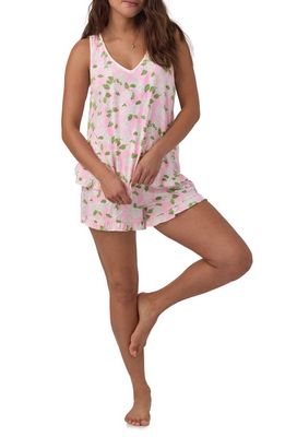 BedHead Pajamas Print Stretch Organic Cotton Jersey Tank Short Pajamas in Pink Summer Hydrangea