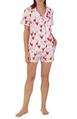 BedHead Pajamas Print Stretch Organic Cotton Short Pajamas in Love Is All You Need