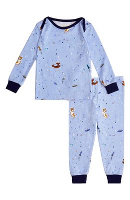 BedHead Pajamas Stretch Organic Cotton Fitted Two-Piece Pajamas in Space Cadets