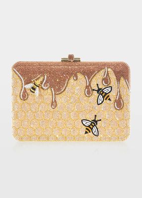 Bee Honeycomb Crystal Clutch Bag