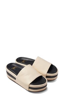 Beek Albatross Stripe Slide Sandal in Eggshell/Black 