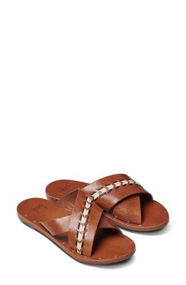 Beek Crisscross Slide Sandal in Tan/Tan