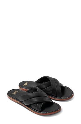 Beek Dovetail Crisscross Slide Sandal in Black/black