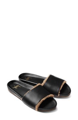 Beek Gallito Genuine Shearling Slide Sandal in Leather/Black/Bronze