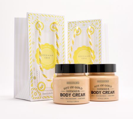 Beekman 1802 Pot of Gold Whipped Body Cream Duo with Gift Bags