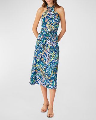 Beekman Paisley-Print Halter Midi Dress