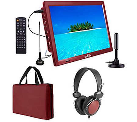 beFree 14" Portable LED TV with Antenna, Headph ones & Bag