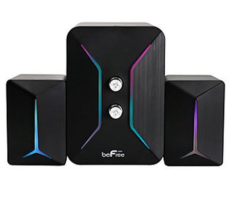 beFree Computer Gaming 2.1 Speaker System w/ Co lor LED Lights