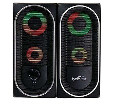 beFree Sound 2.0 Computer Speakers w/ RGB LED L ights