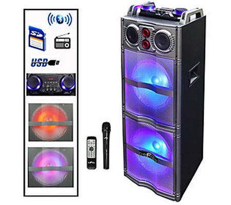 beFree Sound Double 10 Subwoofer with Party Lights