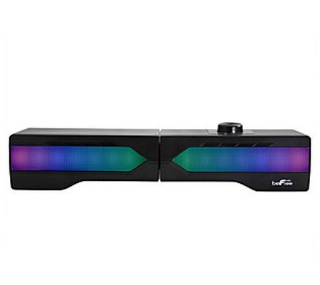 beFree Sound Gaming Dual Soundbar w/ RGB LED Li ghts
